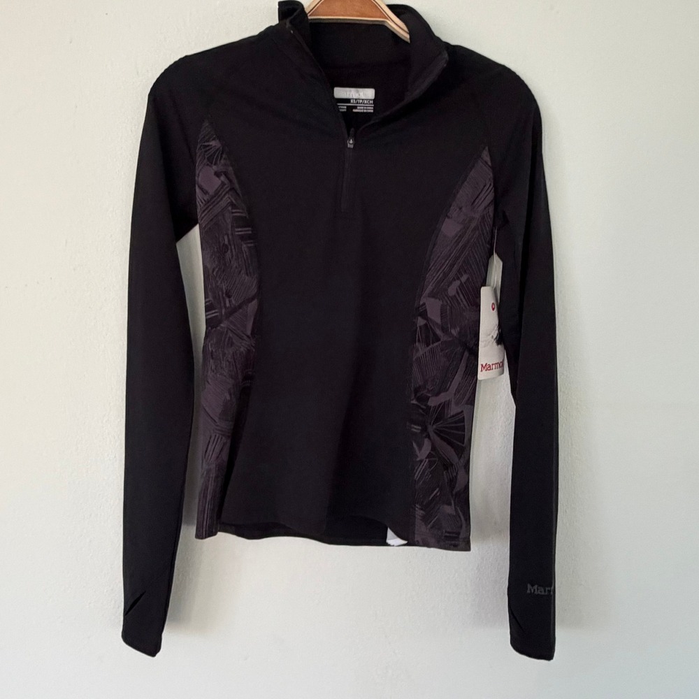 Marmot Meghan 1/2 Zip Pullover Womens XS Black Thrasher Long Sleeve Top 13620
